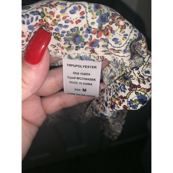 Ro & De Floral Paisley Sleeveless Drop Waist Summer Spring Dress Size Medium - Picture 7 of 7